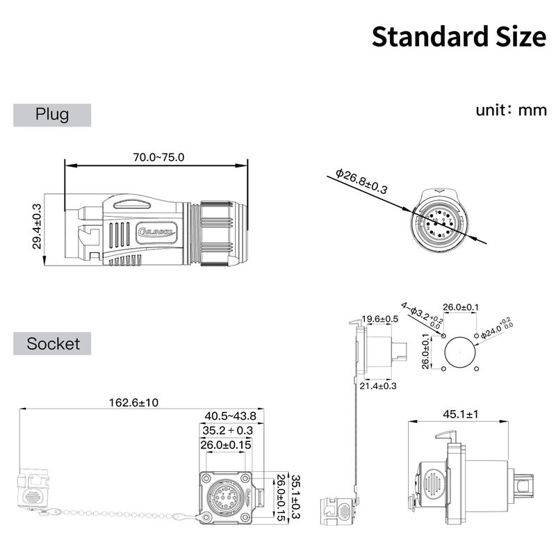 CNLINKO BD-24 10 PIN Industrial Waterproof Connectors, IP68 Circular Connector, Hard Metal Anti-Interference Shell, Quick Plug Aviation Connector, M24 Panel Mount Flange Socket (10 Pin) - Image 4